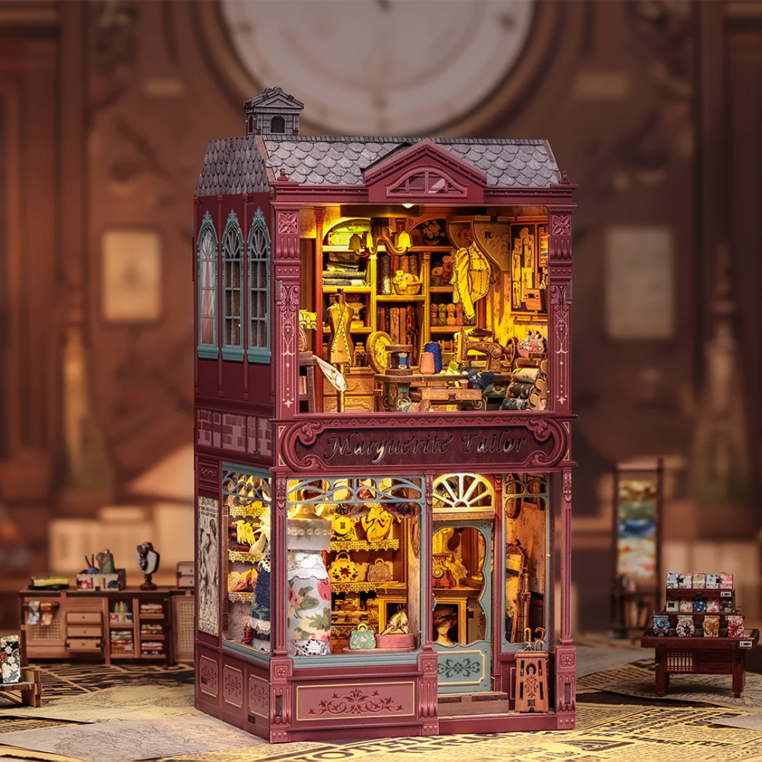 Marguerite Tailor CuteBee DIY Book Nook – 3D puzzle Dárek – LED osvětlení po setmění