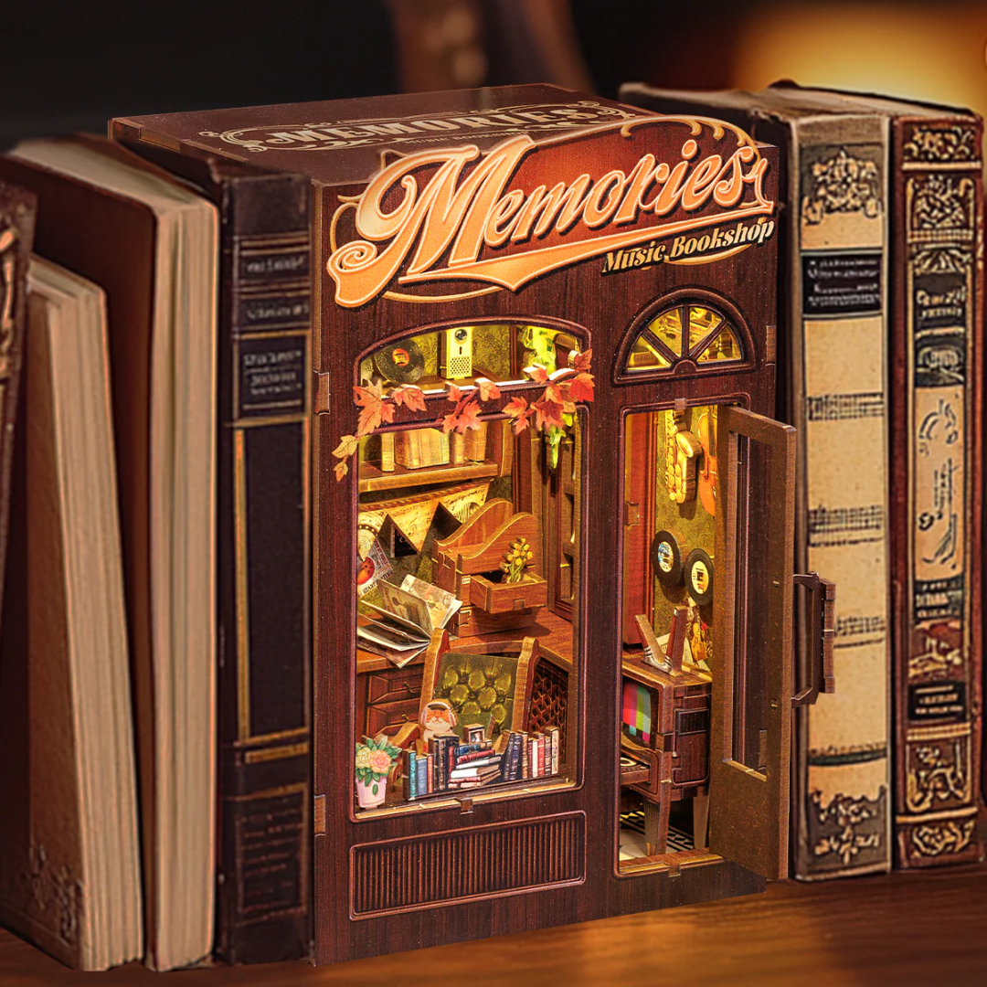 DIY Book Nook - Memories Music Bookshop | Cutebee – LED osvětlení po setmění