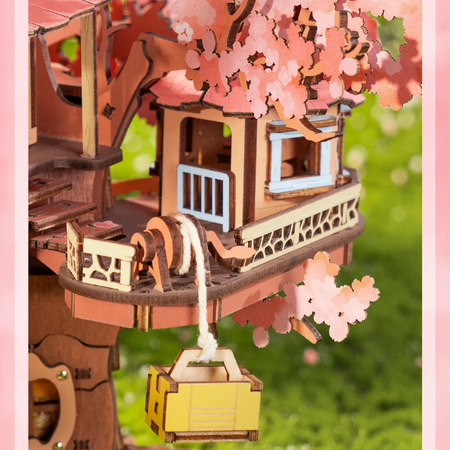 Puzzle 3D dům na stromě - Sakura Tree House | Model DIY Rolife Robotime