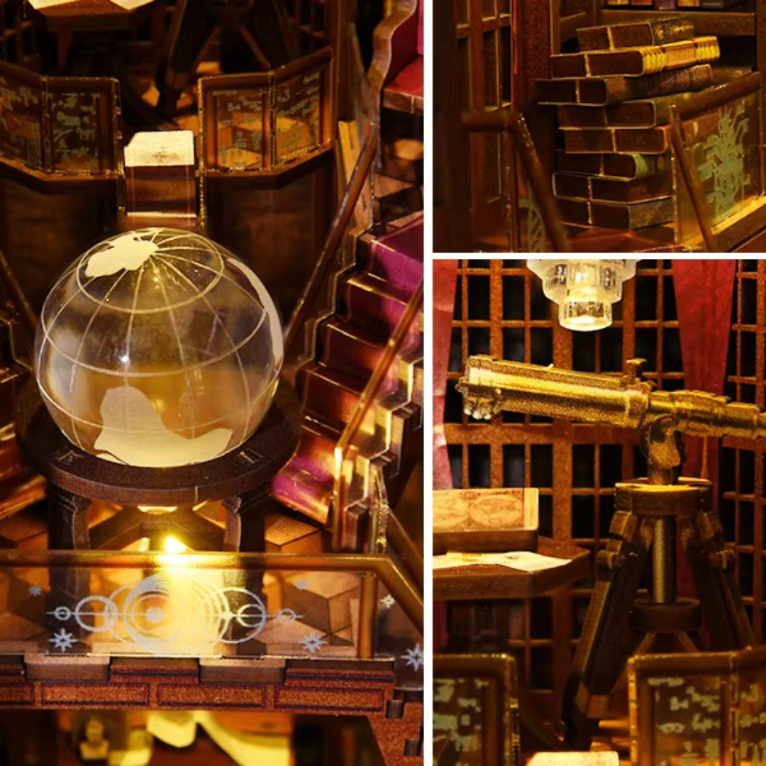 DIY Book Nook - Beyond Library | Miniaturní dům – LED osvětlení po setmění