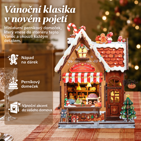 Vánoční perníková chaloupka – DIY miniaturní domeček s LED | CuteBee