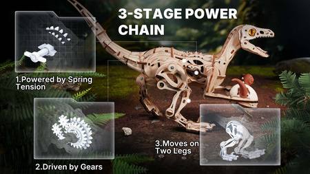Dřevěná sada Puzzle 3D - Velociraptor | Rokr gift dřevěné puzzle