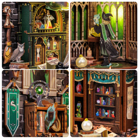 Vánoční sada Book Nook - Čarodějnický pokoj | Zmijozelský dům DIY 3D