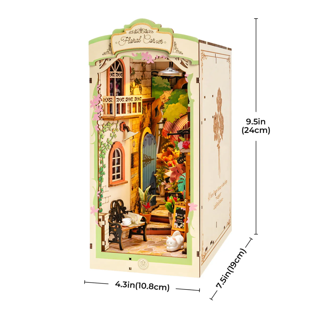 DIY Book Nook - Floral Corner | Rolife – rozměry modelu