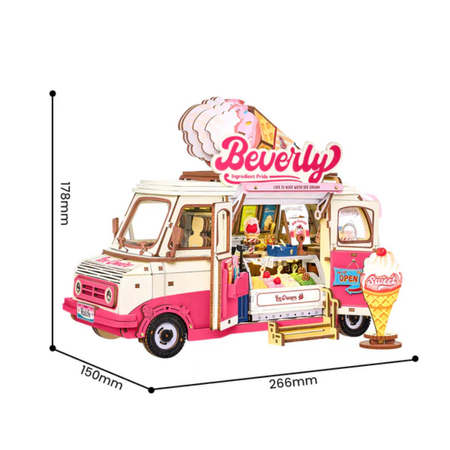 Zmrzlinový food truck Beverly's – 3D puzzle Rolife s LED