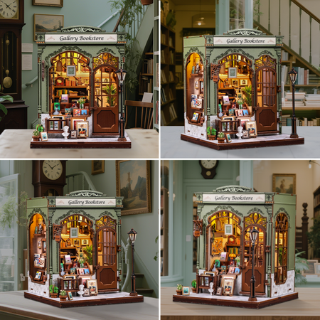 DIY Book Nook - Gallery Bookstore | Cutebee miniaturní domeček 3D puzzle
