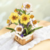 Kytice narcisů – 3D puzzle Rowood, dřevěná, neuvadne