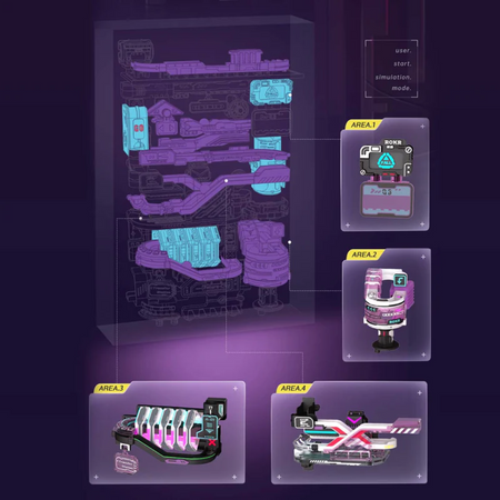 Puzzle 3D kuličková dráha - Future City | Mechanická kuličková dráha Robotime ROKR