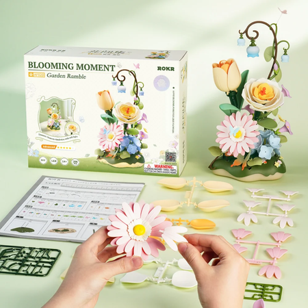 Garden Ramble – 3D puzzle ROKR, kytice s LED osvětlením (206 dílků)