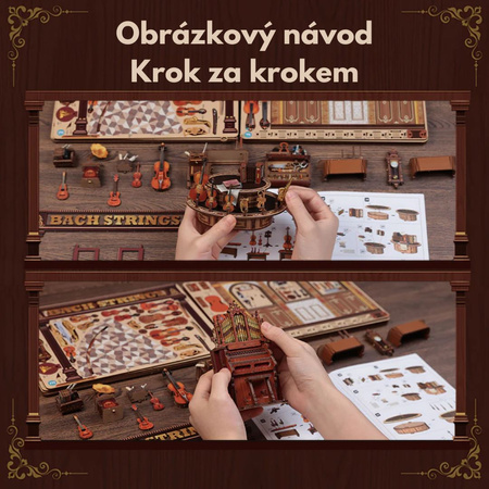 DIY Miniaturní dům - Hudební obchod (Bachovy smyčce) | Cutebee Puzzle 3D