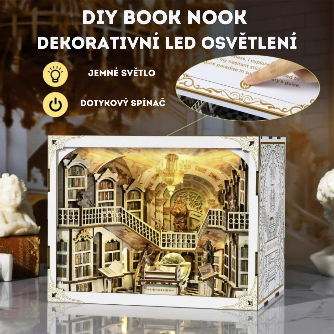 DIY Book Nook - Knihovna bohů Library of Gods MAX | MiniCity – LED osvětlení po setmění