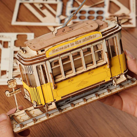 Historická tramvaj Vintage – 3D puzzle Rolife, DIY model