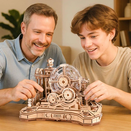 Dřevěná kuličková dráha 3D puzzle Gear Ball Challenge | ROKR