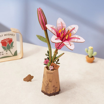 Dřevěná sada Puzzle 3D - Růžová lilie | Rowood