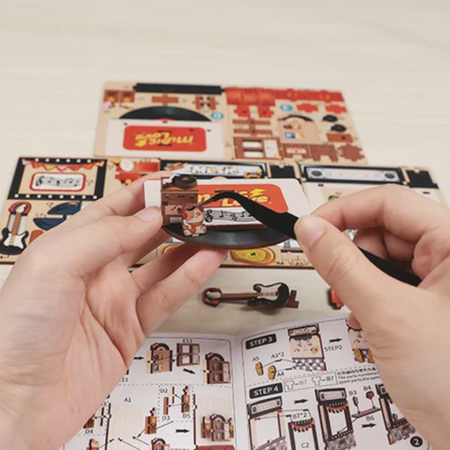 Dřevěná sada Puzzle 3D - Record Store