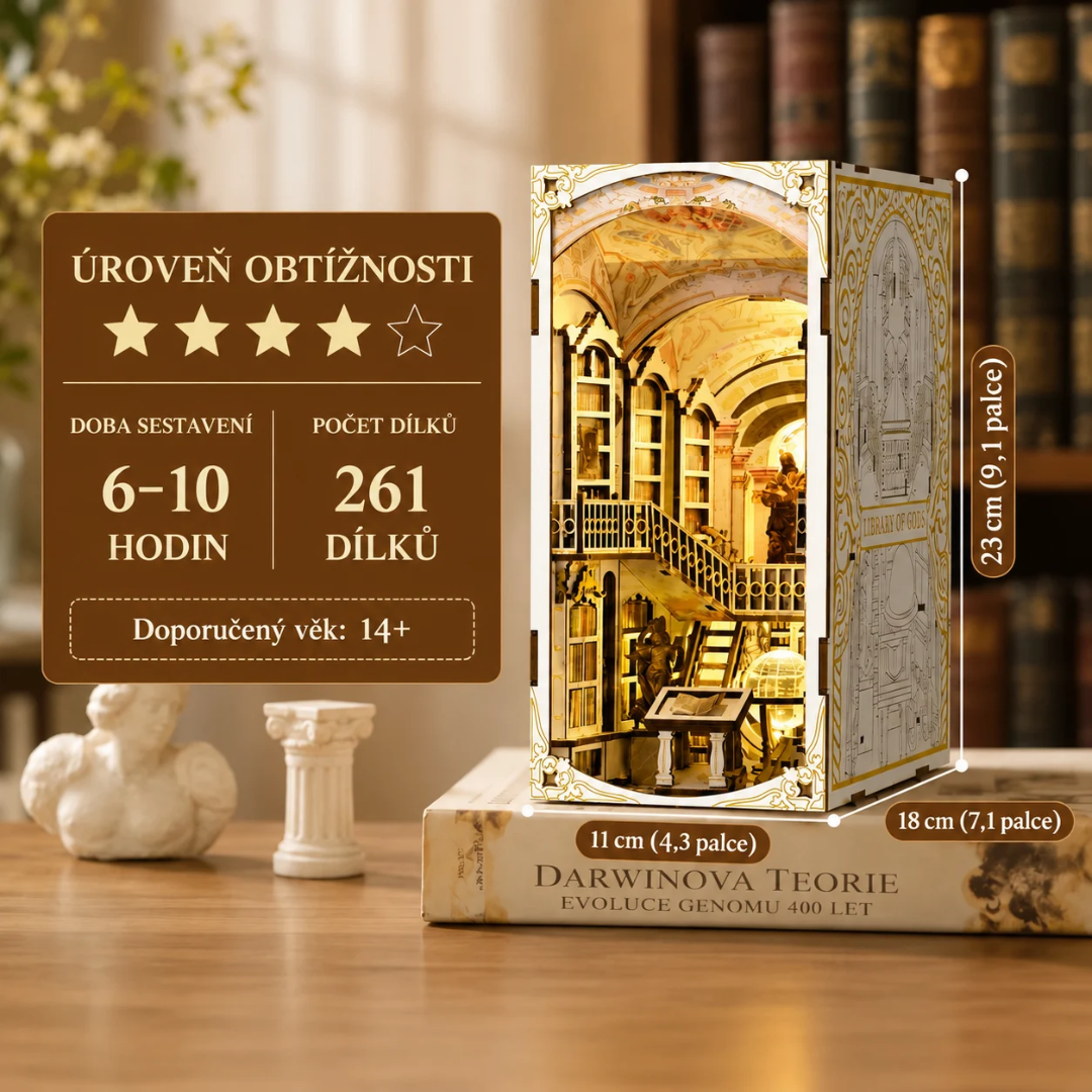 DIY Book Nook - Knihovna bohů Library of Gods | MiniCity – rozměry a parametry modelu