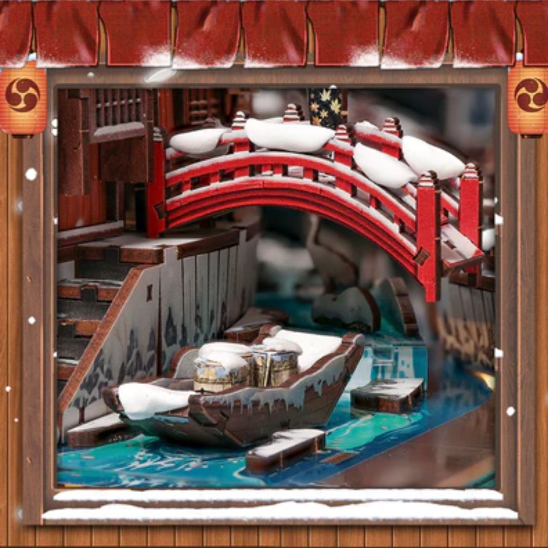 Iluze hloubky v zrcadle – Kyoto Snow Whisper - DIY Book Nook | Cutebee