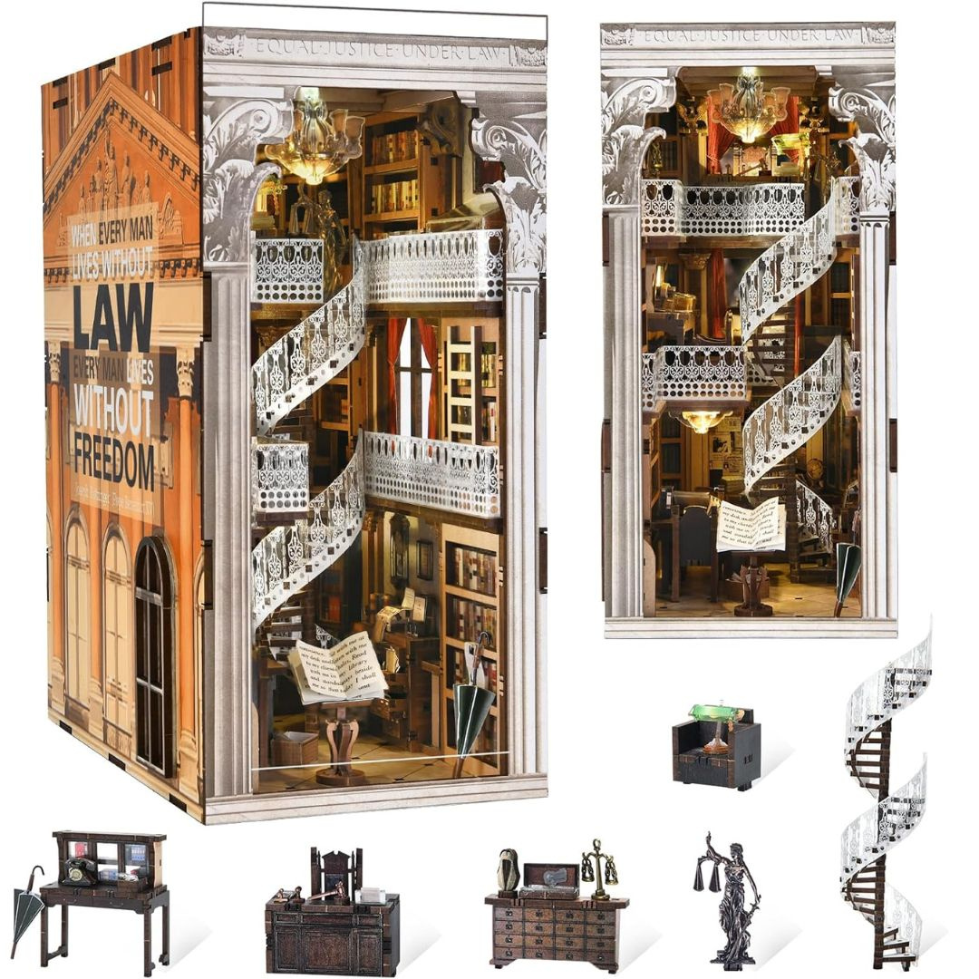 DIY Book Nook - Právnická knihovna Law Library | MiniCity