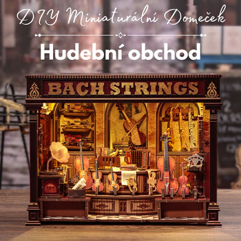 DIY Miniaturní dům - Hudební obchod (Bachovy smyčce) | Cutebee Puzzle 3D