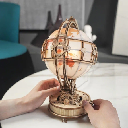 Dřevěná sada Puzzle 3D - Zeměkoule | ROKR dárkové dřevěné puzzle