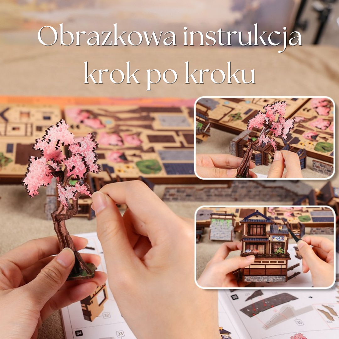 Sakura a kamenné schody – Twilight Sakura Path – DIY Book Nook CuteBee | 3D puzzle Dárek
