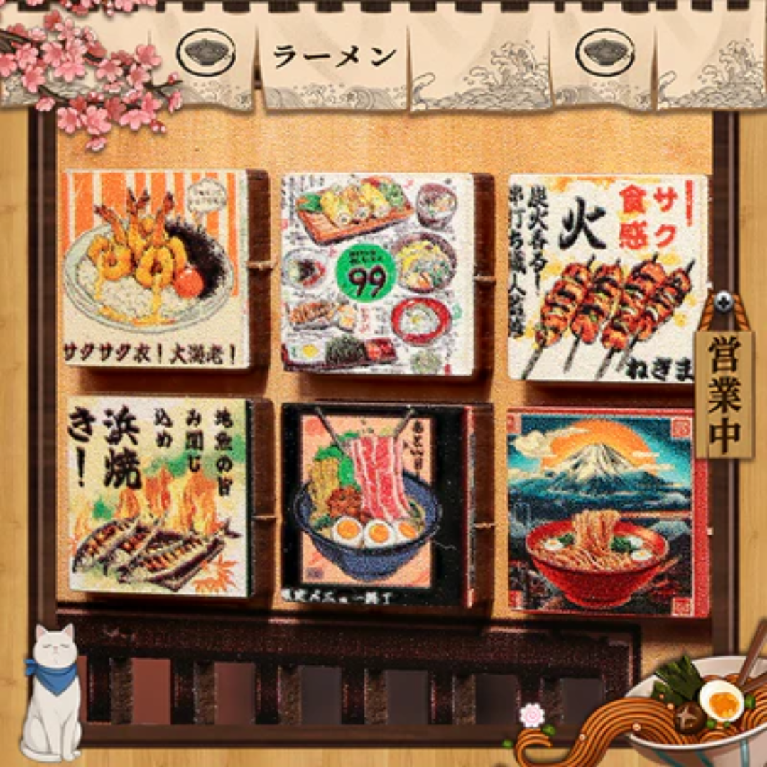 Retro nálada za sklem – DIY Book Nook - Ramen Oishii Kyoto | Cutebee
