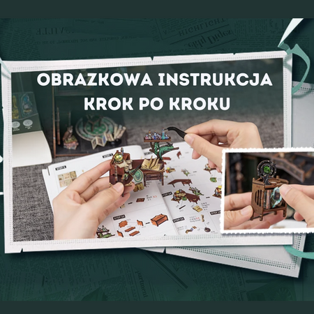 Vánoční sada Book Nook - Čarodějnický pokoj | Zmijozelský dům DIY 3D