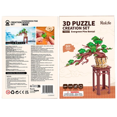 Dřevěná sada Puzzle 3D - Bonsai | Rolife