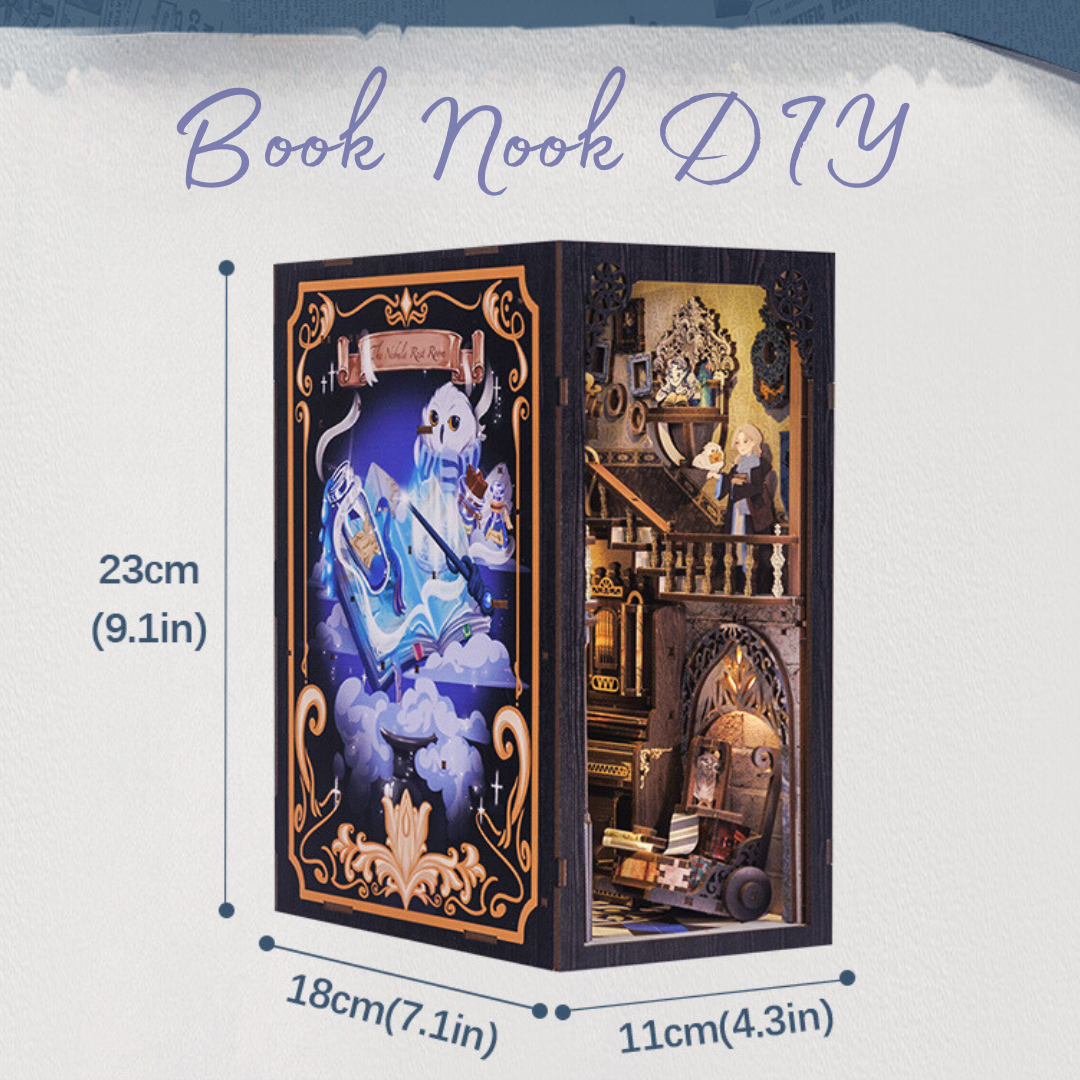 DIY Book Nook - Magic School | Cutebee – rozměry modelu