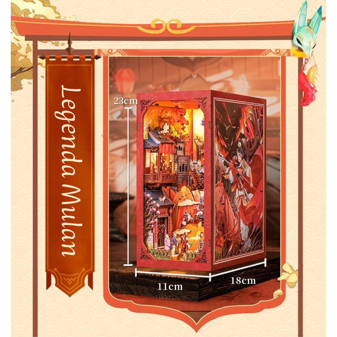 DIY Book Nook - Legenda o Mulan | Cutebee Miniaturní dům – rozměry modelu