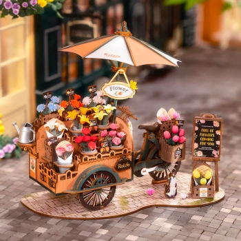 Dřevěná sada Puzzle 3d - Stojan na květiny | Robotime