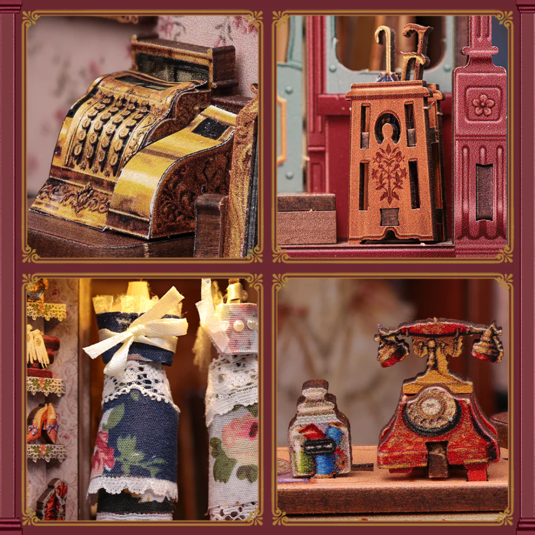 Světlo, které scénu oživí – Marguerite Tailor CuteBee DIY Book Nook – 3D puzzle Dárek