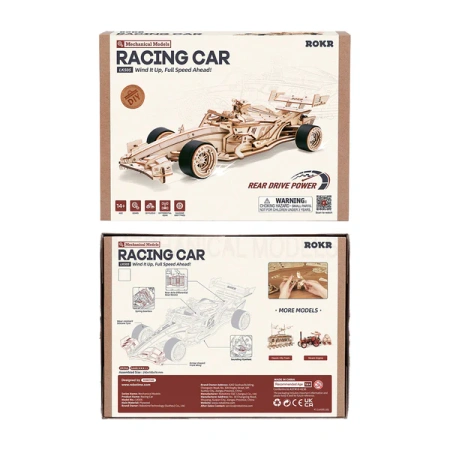 Dřevěná sada Puzzle 3D - závodní auto F1 | ROKR dřevěné puzzle dárek