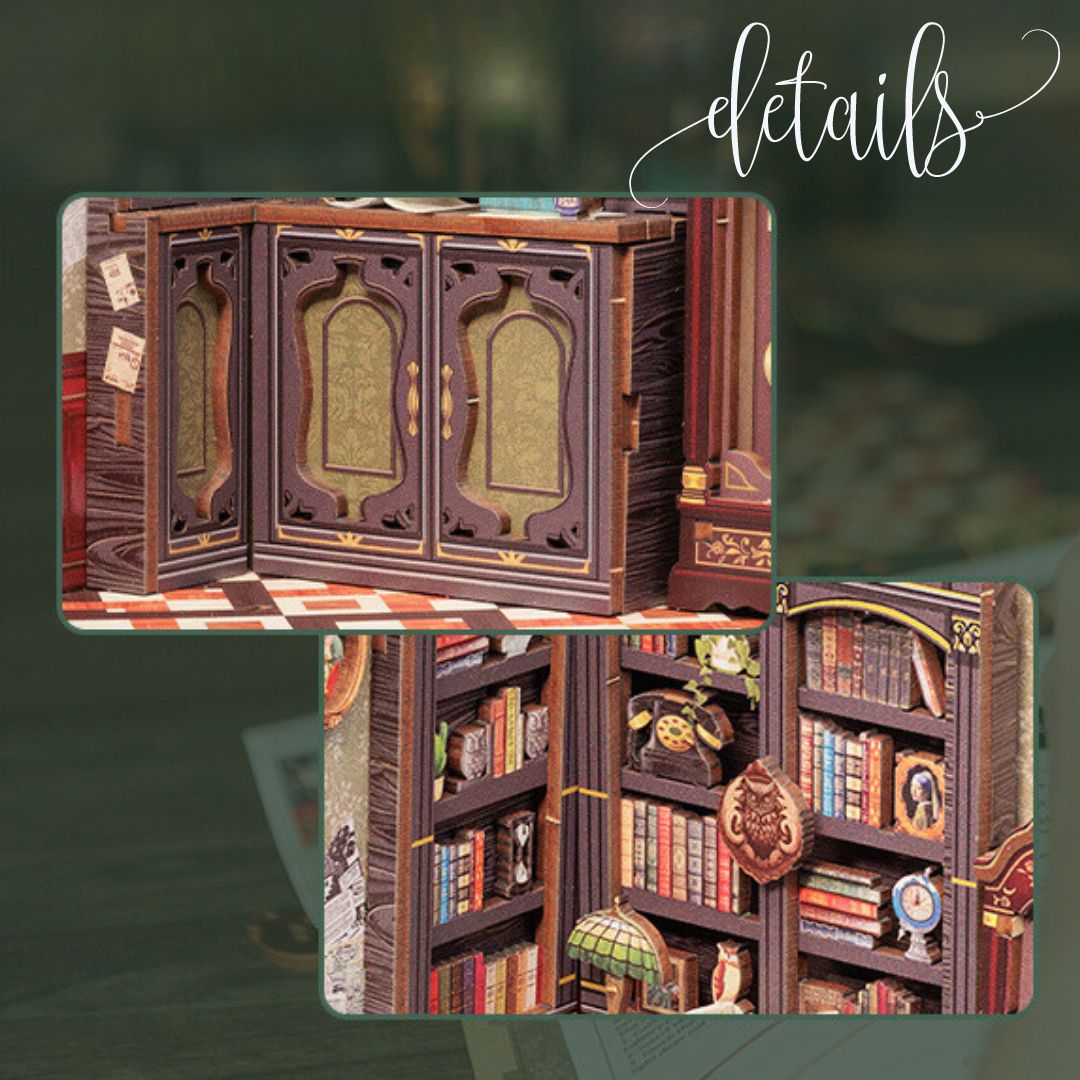 Wow efekt na poličce – DIY Book Nook - Owl Bookstore | Miniaturní dům Cutebee