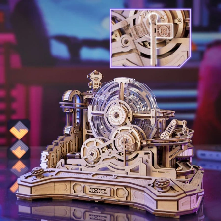 Dřevěná kuličková dráha 3D puzzle Gear Ball Challenge | ROKR