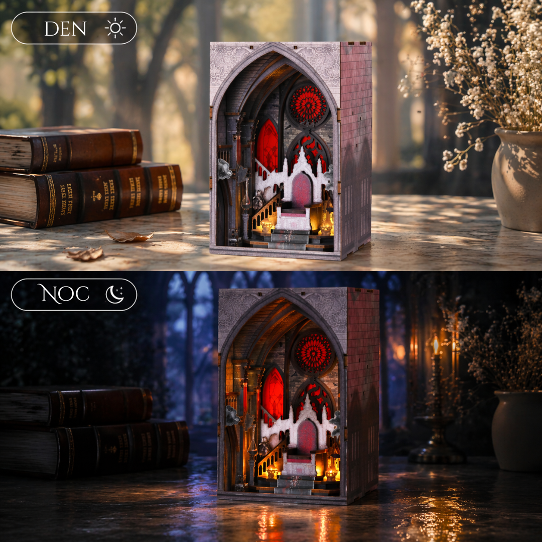 DIY Book Nook - Trůn krve | Minicity Miniature House – LED osvětlení po setmění