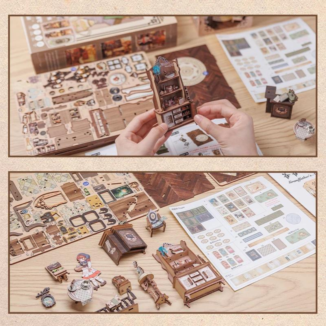 Kout, který ožije na polici – DIY Book Nook - Obchod se starožitnostmi | Cutebee 3D miniatura domu
