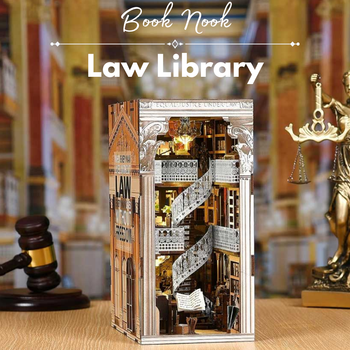 DIY Book Nook - Právnická knihovna Law Library | MiniCity