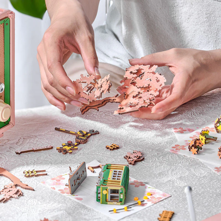 Dřevěná sada Puzzle 3D - Sakura Dream Tour | Rolife