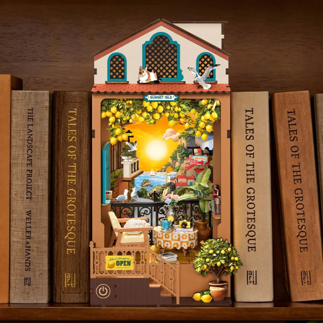 DIY Book Nook - Ostrov zapadajícího slunce | Rolife – LED osvětlení po setmění