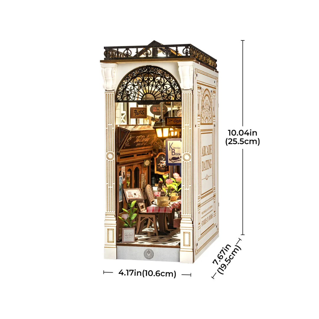 DIY Book Nook - Arcade Dating | Rolife – rozměry modelu