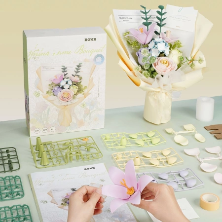 Dřevěná sada Puzzle 3D - Jarní kytice | ROKR Rolife