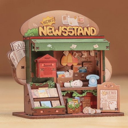 Dřevěný set Puzzle 3D - Stojan na novinky