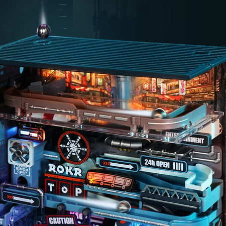 Puzzle 3D kuličková dráha - Poslední město | Mechanická kuličková dráha Robotime ROKR