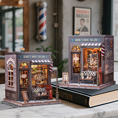 DIY Book Nook - John's Hair Salon | Cutebee Puzzle 3D