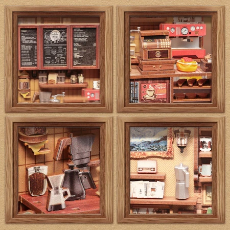 DIY miniaturální domeček - Corner Coffee Shop | The Miniature House Cutebee