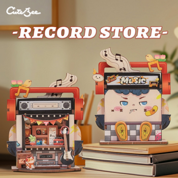 Dřevěná sada Puzzle 3D - Record Store