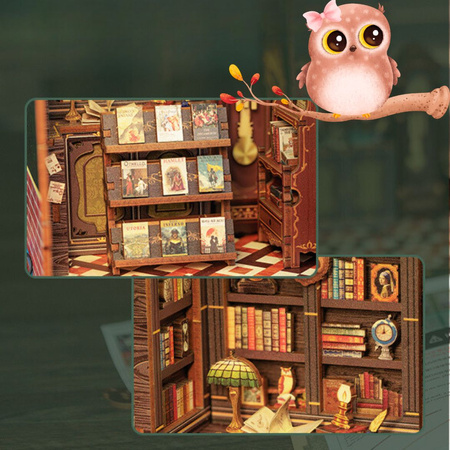 DIY Book Nook - Owl Bookstore | Miniaturní dům Cutebee