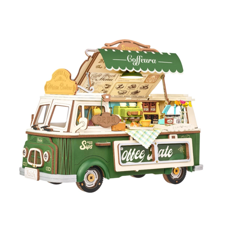Coffee Truck Leo's – 3D puzzle Rolife, pojízdná kavárna s LED