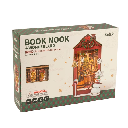 DIY Book Nook - Christmas Indoor Scene | Rolife 3D puzzle